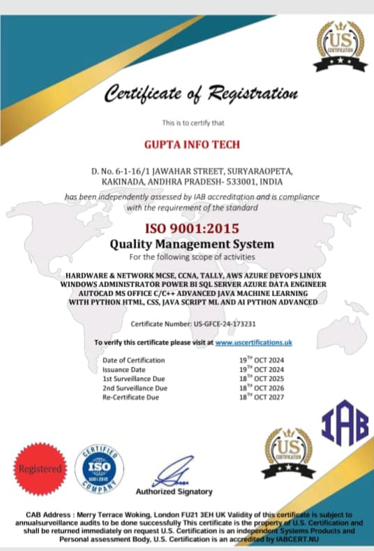 ISO Certification Image